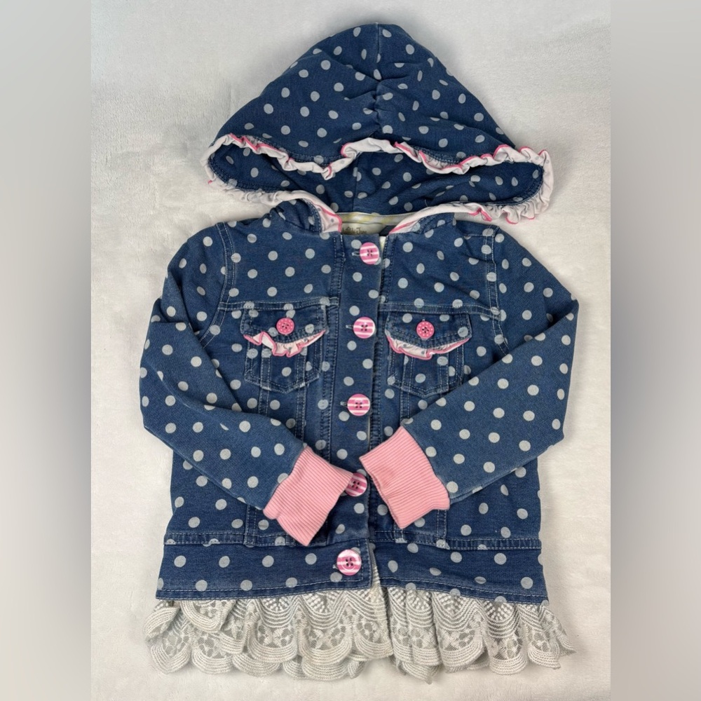 Matilda Jane Far From Fiction Girls 2 Polka Dot Denim Jacket